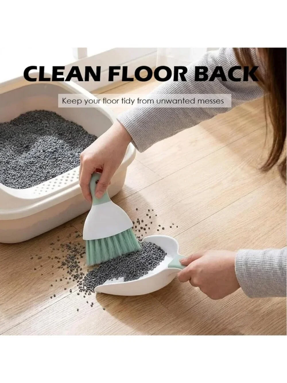 5-in-1 Heavy-Duty Cat Litter Scoop Set with Holder, Bags, Broom & Dustpan